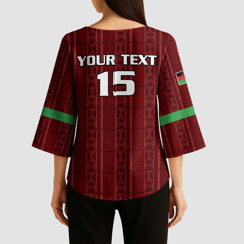 Custom Malawi Football Kimono Sleeve Blouse Come On Flames - Red - Wonder Print Shop