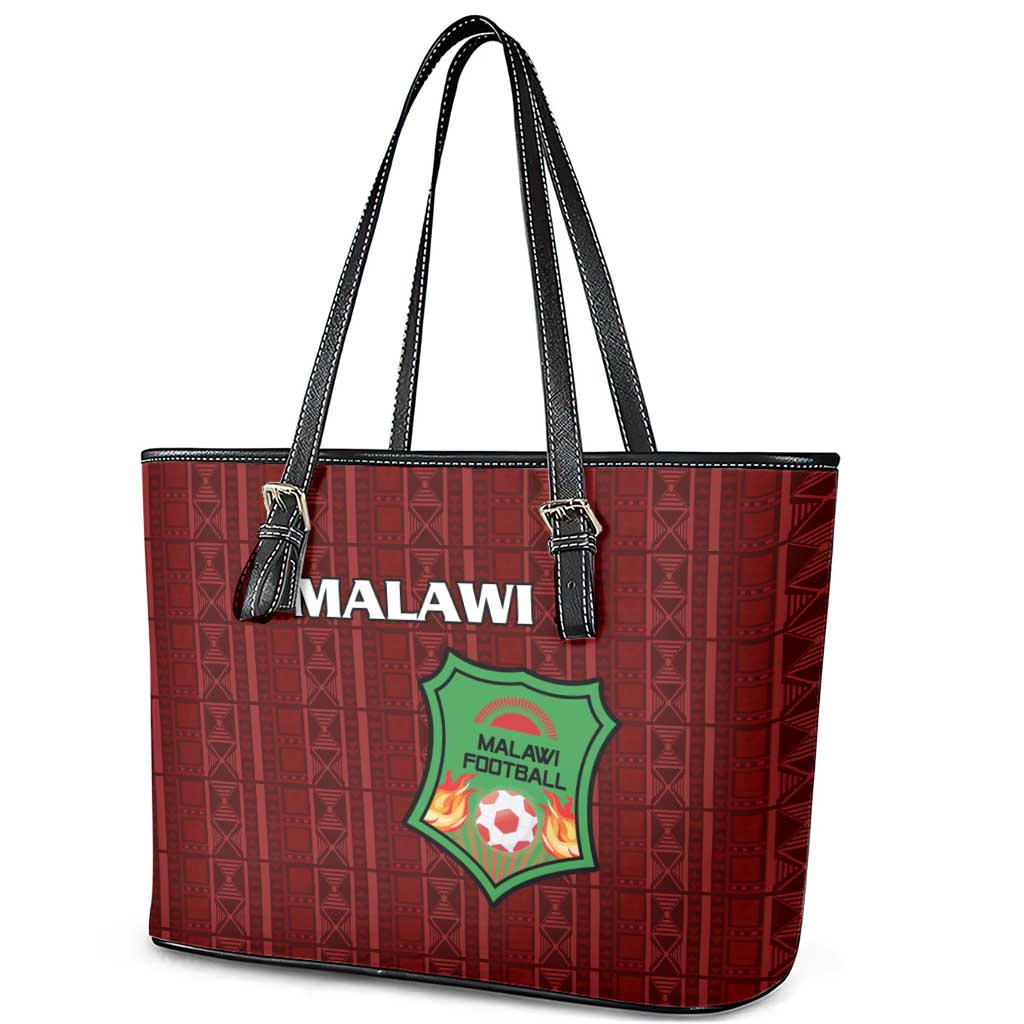 Malawi Football Leather Tote Bag Come On Flames - Red - Wonder Print Shop