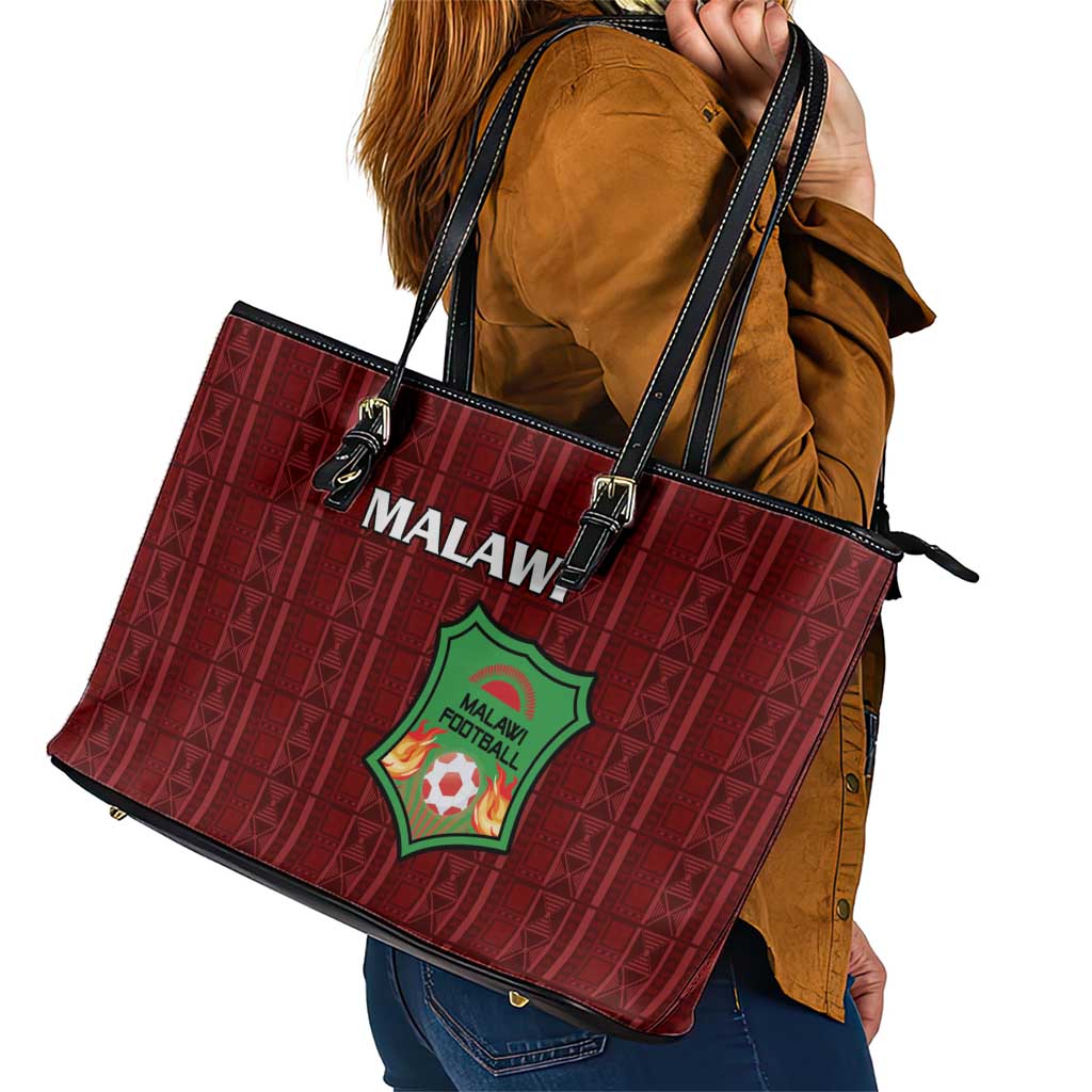 Malawi Football Leather Tote Bag Come On Flames - Red - Wonder Print Shop