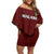 Custom Malawi Football Off Shoulder Short Dress Come On Flames - Red - Wonder Print Shop