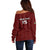 Custom Malawi Football Off Shoulder Sweater Come On Flames - Red - Wonder Print Shop