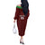Custom Malawi Football Off The Shoulder Long Sleeve Dress Come On Flames - Red - Wonder Print Shop