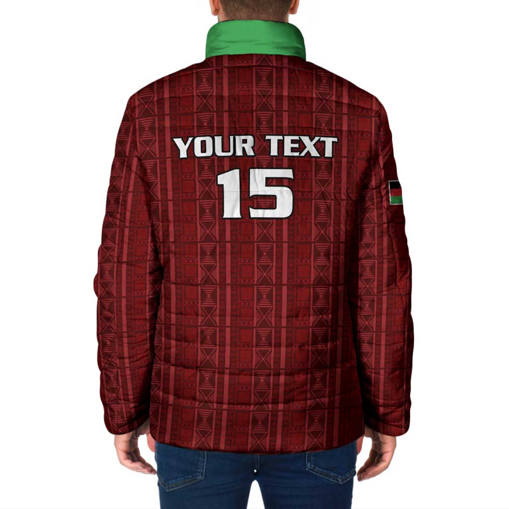 Custom Malawi Football Padded Jacket Come On Flames - Red - Wonder Print Shop