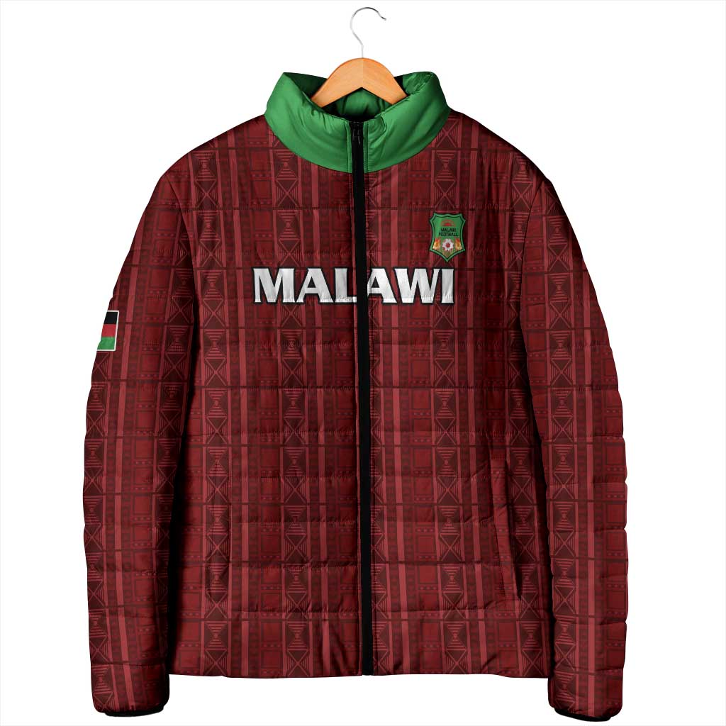 Custom Malawi Football Padded Jacket Come On Flames - Red - Wonder Print Shop