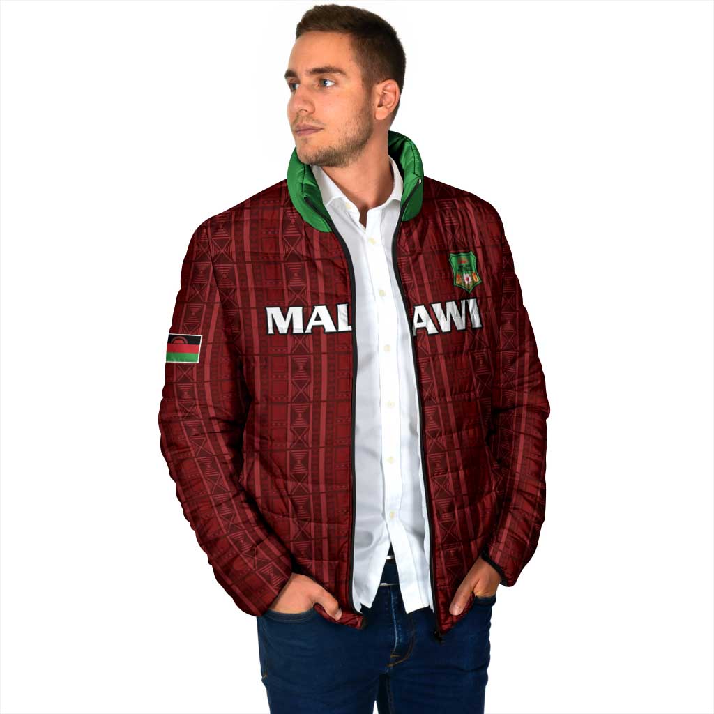 Custom Malawi Football Padded Jacket Come On Flames - Red - Wonder Print Shop