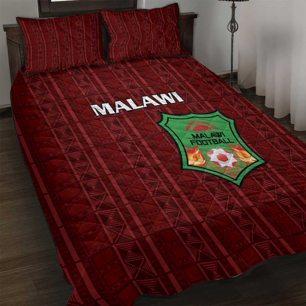 Malawi Football Quilt Bed Set Come On Flames - Red - Wonder Print Shop