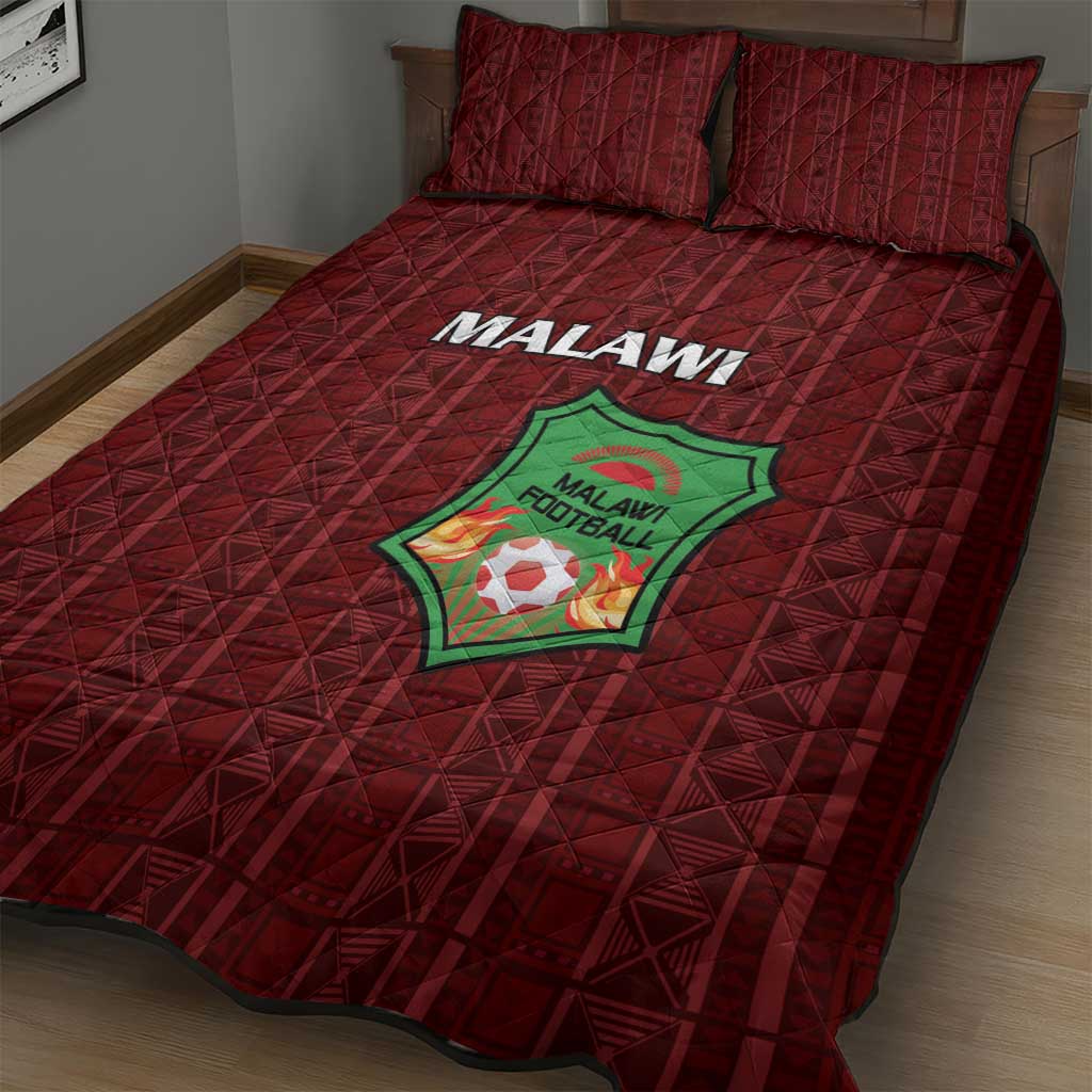 Malawi Football Quilt Bed Set Come On Flames - Red - Wonder Print Shop