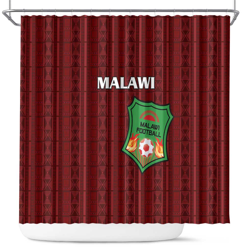 Malawi Football Shower Curtain Come On Flames - Red - Wonder Print Shop