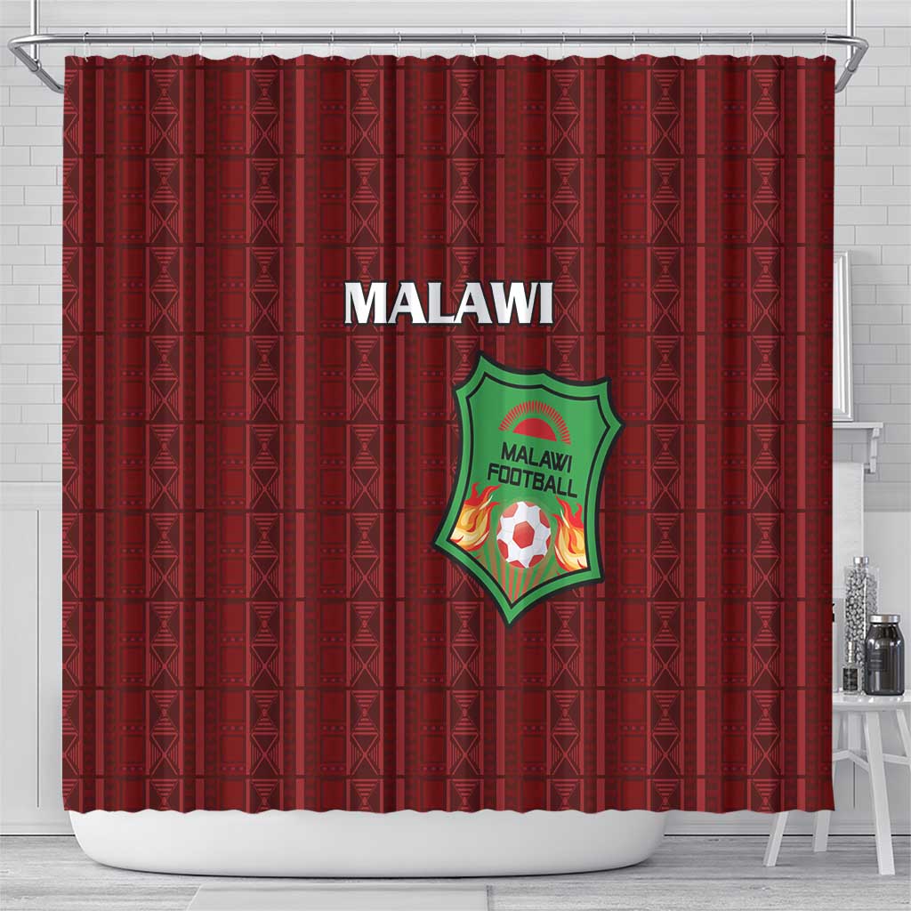Malawi Football Shower Curtain Come On Flames - Red - Wonder Print Shop