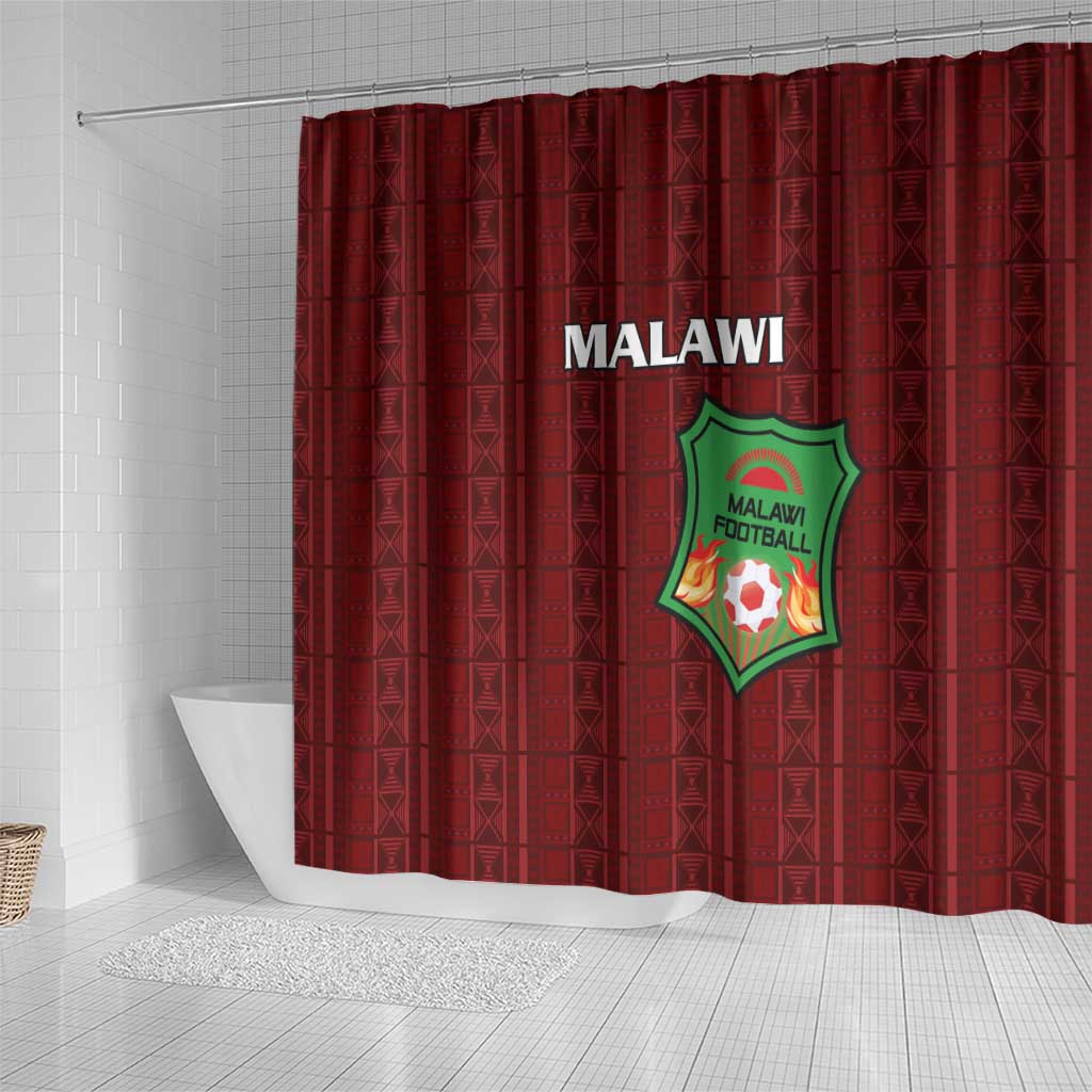 Malawi Football Shower Curtain Come On Flames - Red - Wonder Print Shop