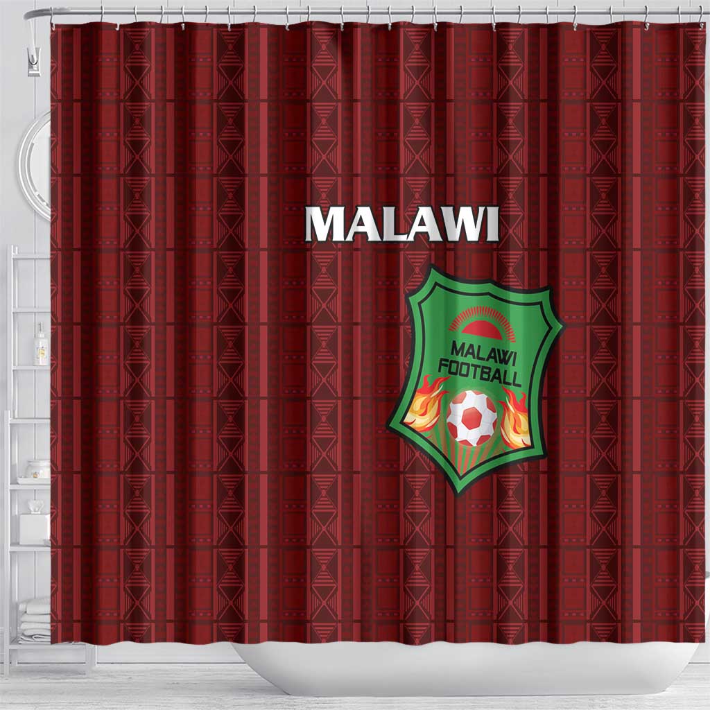 Malawi Football Shower Curtain Come On Flames - Red - Wonder Print Shop