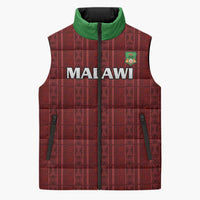 Custom Malawi Football Sleeveless Puffer Jacket Come On Flames - Red - Wonder Print Shop