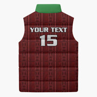 Custom Malawi Football Sleeveless Puffer Jacket Come On Flames - Red - Wonder Print Shop