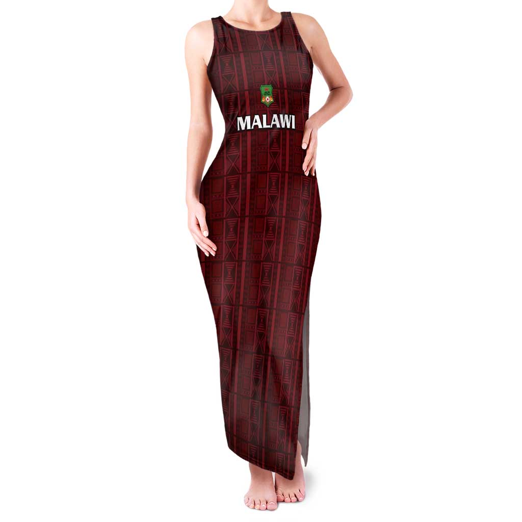 Custom Malawi Football Tank Maxi Dress Come On Flames - Red - Wonder Print Shop