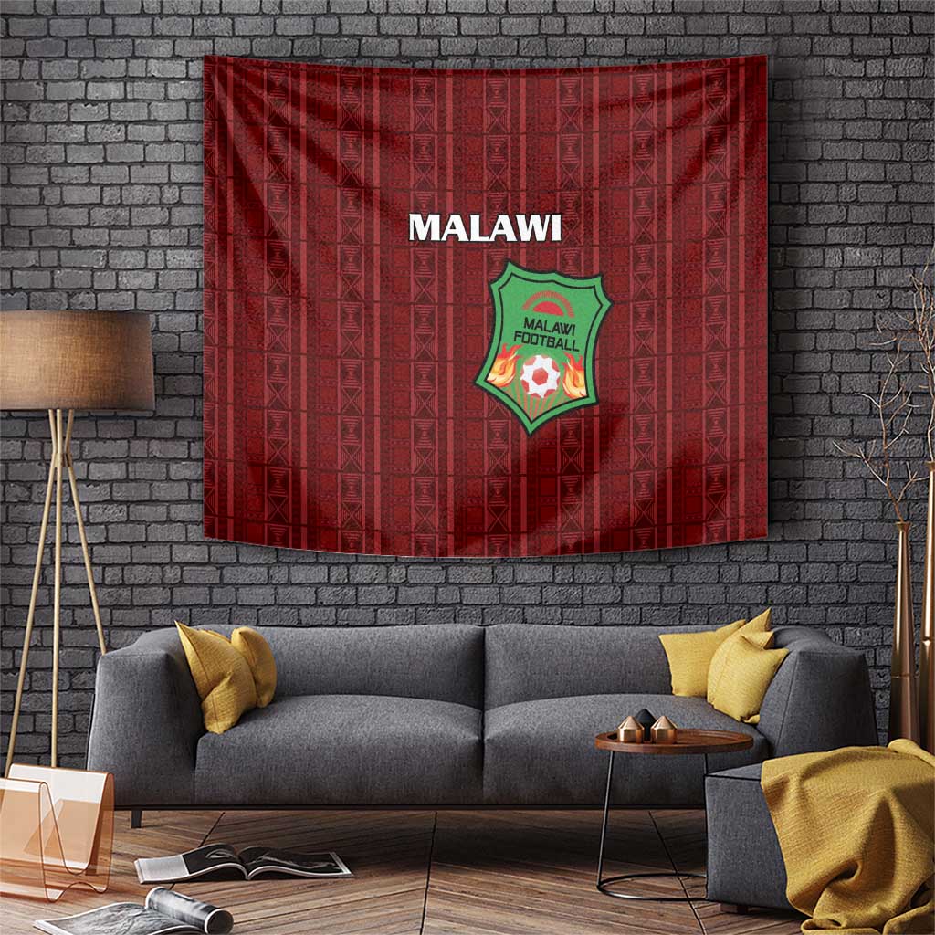 Malawi Football Tapestry Come On Flames - Red - Wonder Print Shop