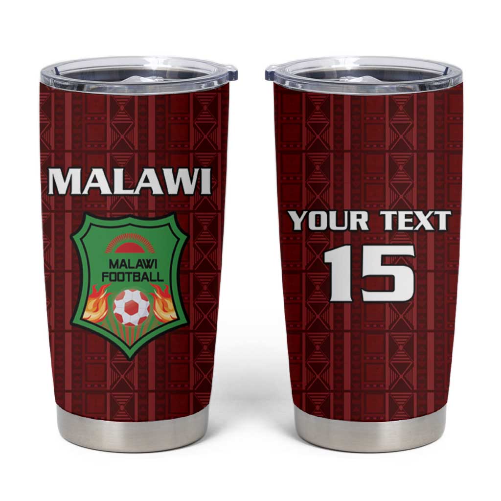 Custom Malawi Football Tumbler Cup Come On Flames - Red - Wonder Print Shop