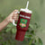 Custom Malawi Football Tumbler With Handle Come On Flames - Red - Wonder Print Shop
