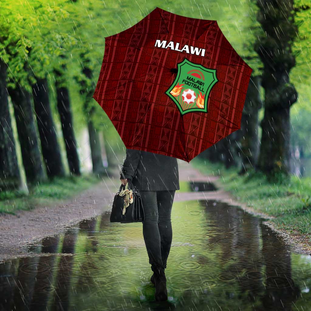 Malawi Football Umbrella Come On Flames - Red - Wonder Print Shop
