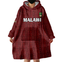 Custom Malawi Football Wearable Blanket Hoodie Come On Flames - Red - Wonder Print Shop
