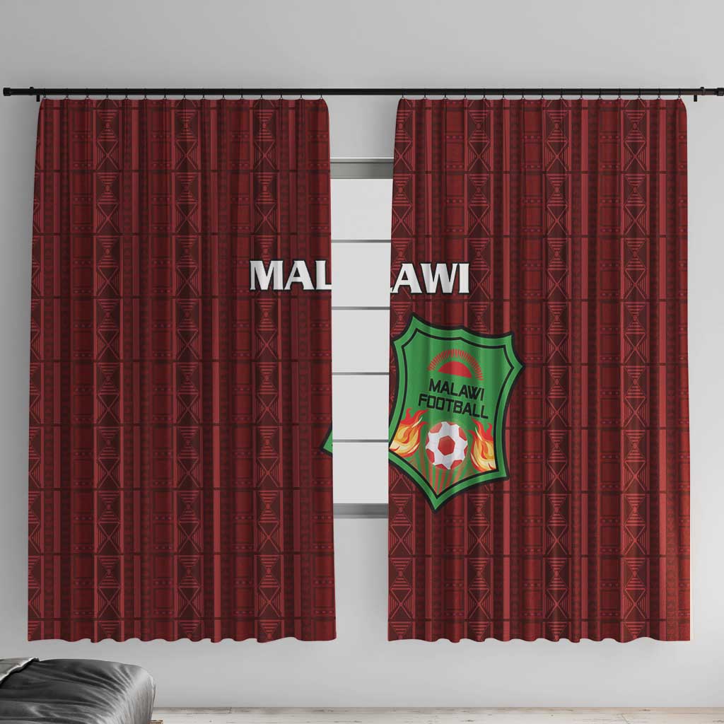 Malawi Football Window Curtain Come On Flames - Red - Wonder Print Shop