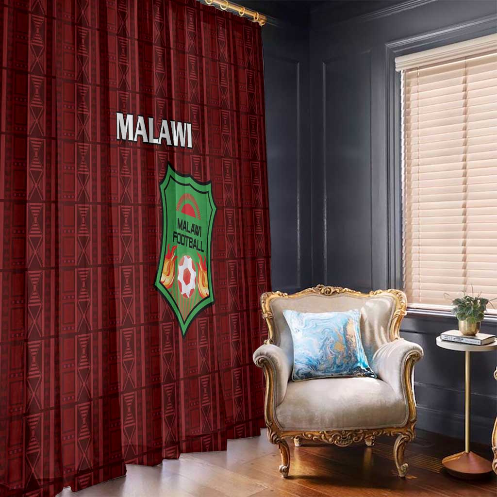 Malawi Football Window Curtain Come On Flames - Red - Wonder Print Shop