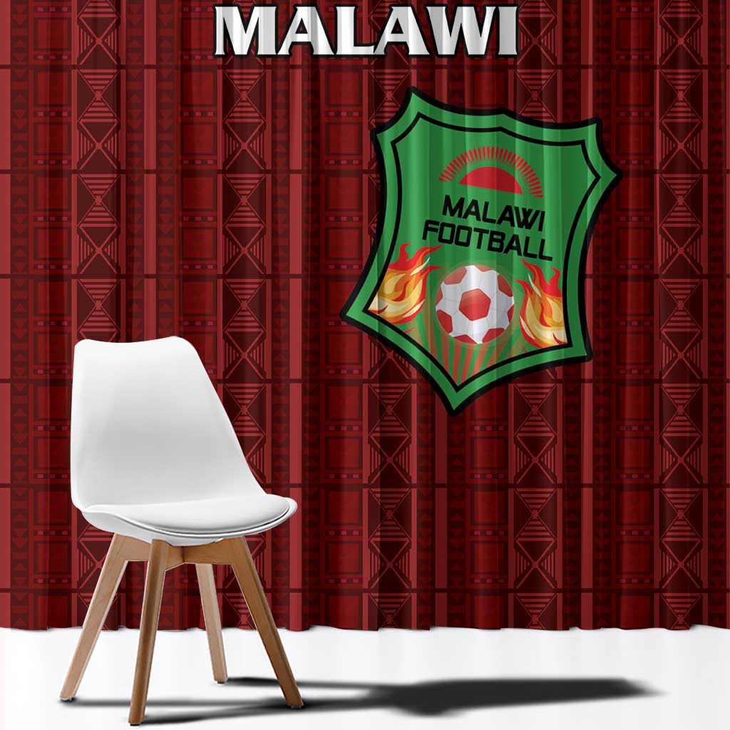 Malawi Football Window Curtain Come On Flames - Red - Wonder Print Shop