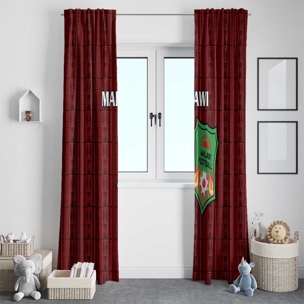 Malawi Football Window Curtain Come On Flames - Red - Wonder Print Shop