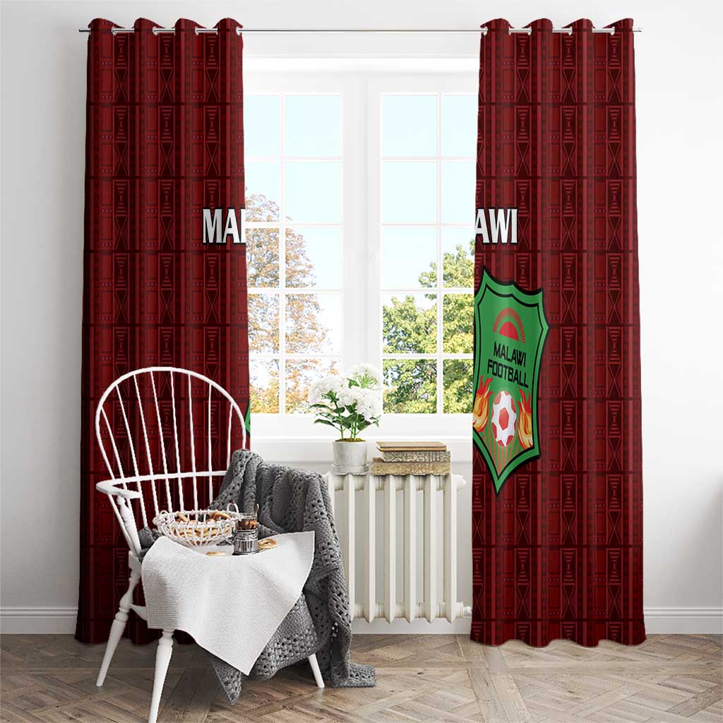 Malawi Football Window Curtain Come On Flames - Red - Wonder Print Shop