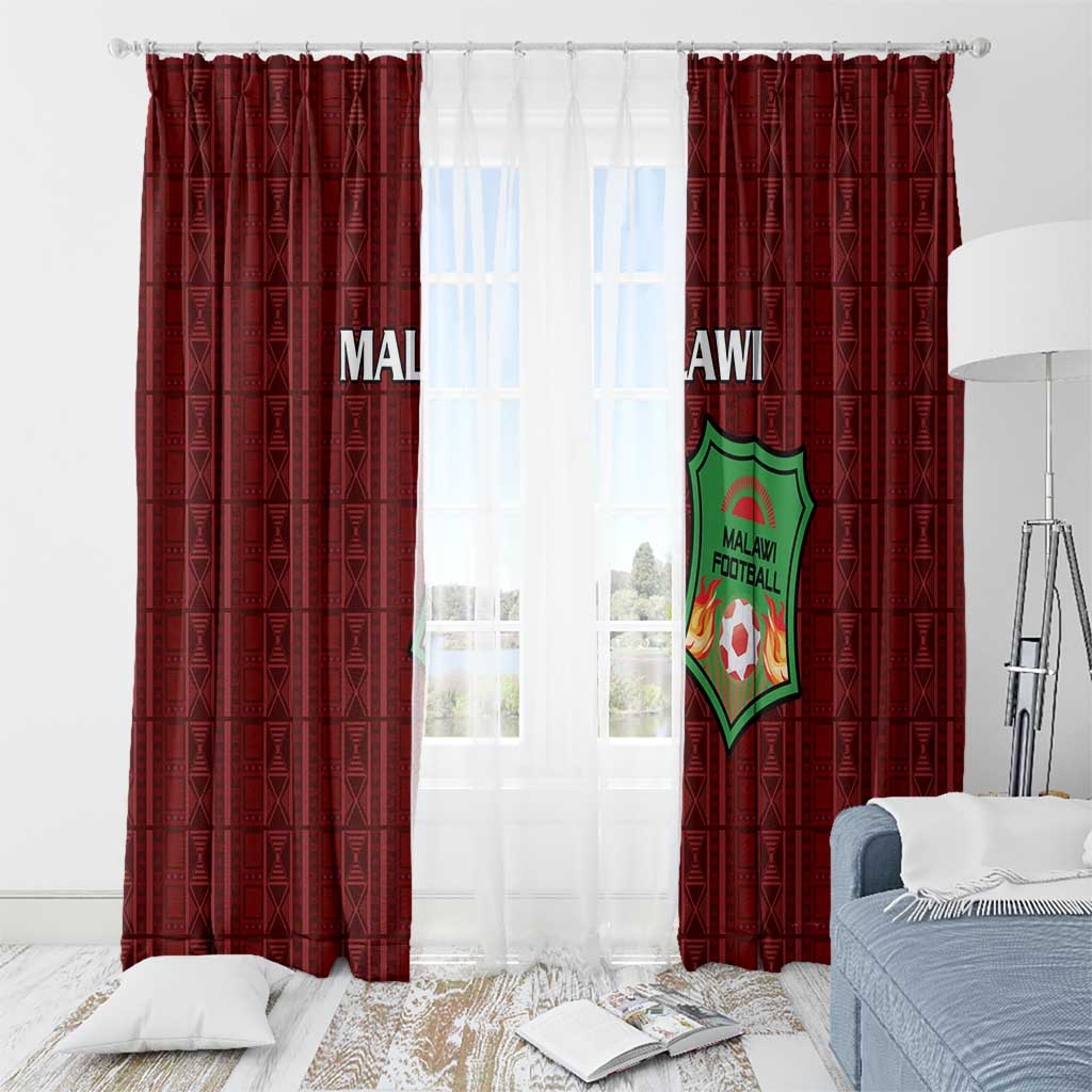Malawi Football Window Curtain Come On Flames - Red - Wonder Print Shop