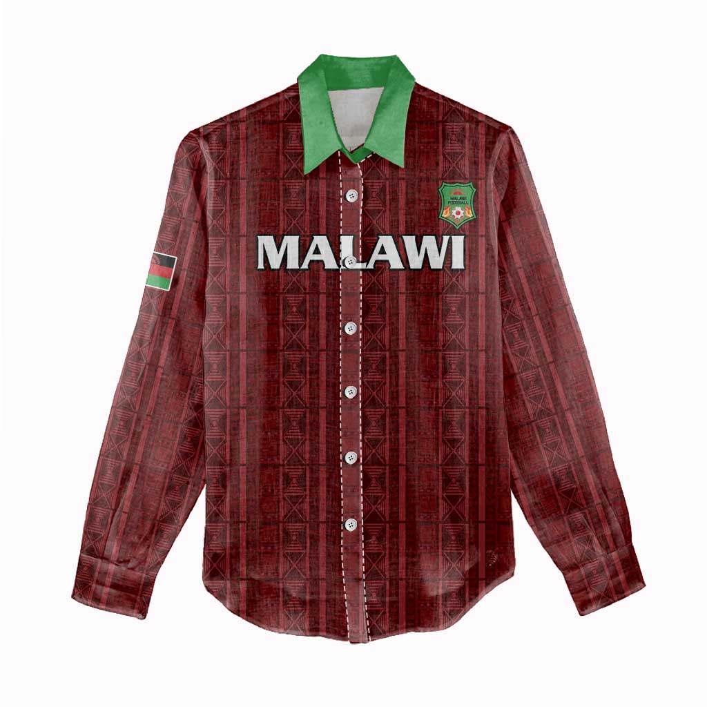 Custom Malawi Football Women Casual Shirt Come On Flames - Red - Wonder Print Shop