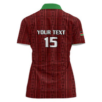 Custom Malawi Football Women Polo Shirt Come On Flames - Red - Wonder Print Shop