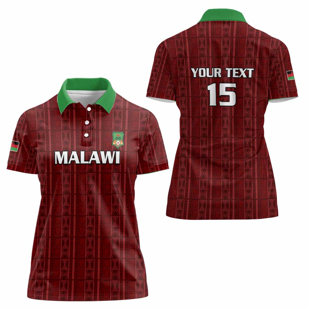 Custom Malawi Football Women Polo Shirt Come On Flames - Red - Wonder Print Shop