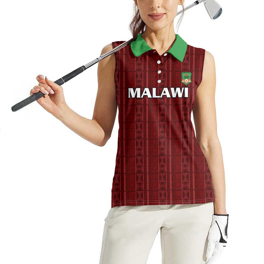 Custom Malawi Football Women Sleeveless Polo Shirt Come On Flames - Red - Wonder Print Shop