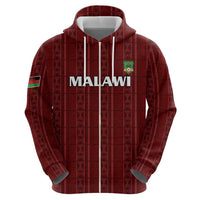 Custom Malawi Football Zip Hoodie Come On Flames - Red - Wonder Print Shop