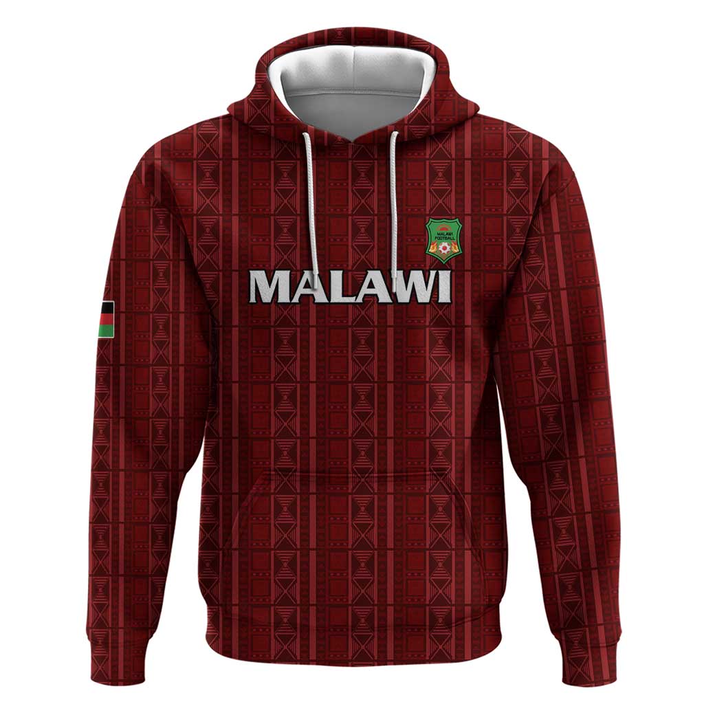 Custom Malawi Football Zip Hoodie Come On Flames - Red - Wonder Print Shop