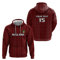 Custom Malawi Football Zip Hoodie Come On Flames - Red - Wonder Print Shop