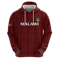 Custom Malawi Football Zip Hoodie Come On Flames - Red - Wonder Print Shop