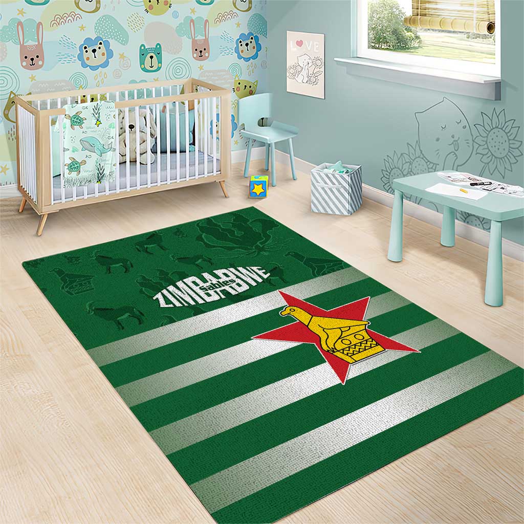 Rugby Zimbabwe Area Rug Go Champions Sables - Wonder Print Shop