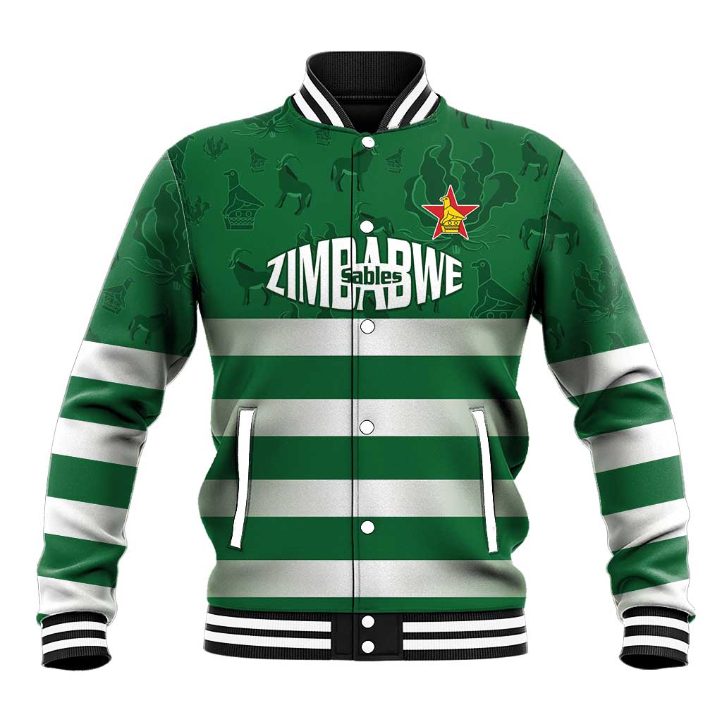 Rugby Zimbabwe Custom Baseball Jacket Go Champions Sables - Wonder Print Shop