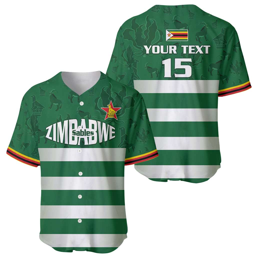 Rugby Zimbabwe Custom Baseball Jersey Go Champions Sables - Wonder Print Shop
