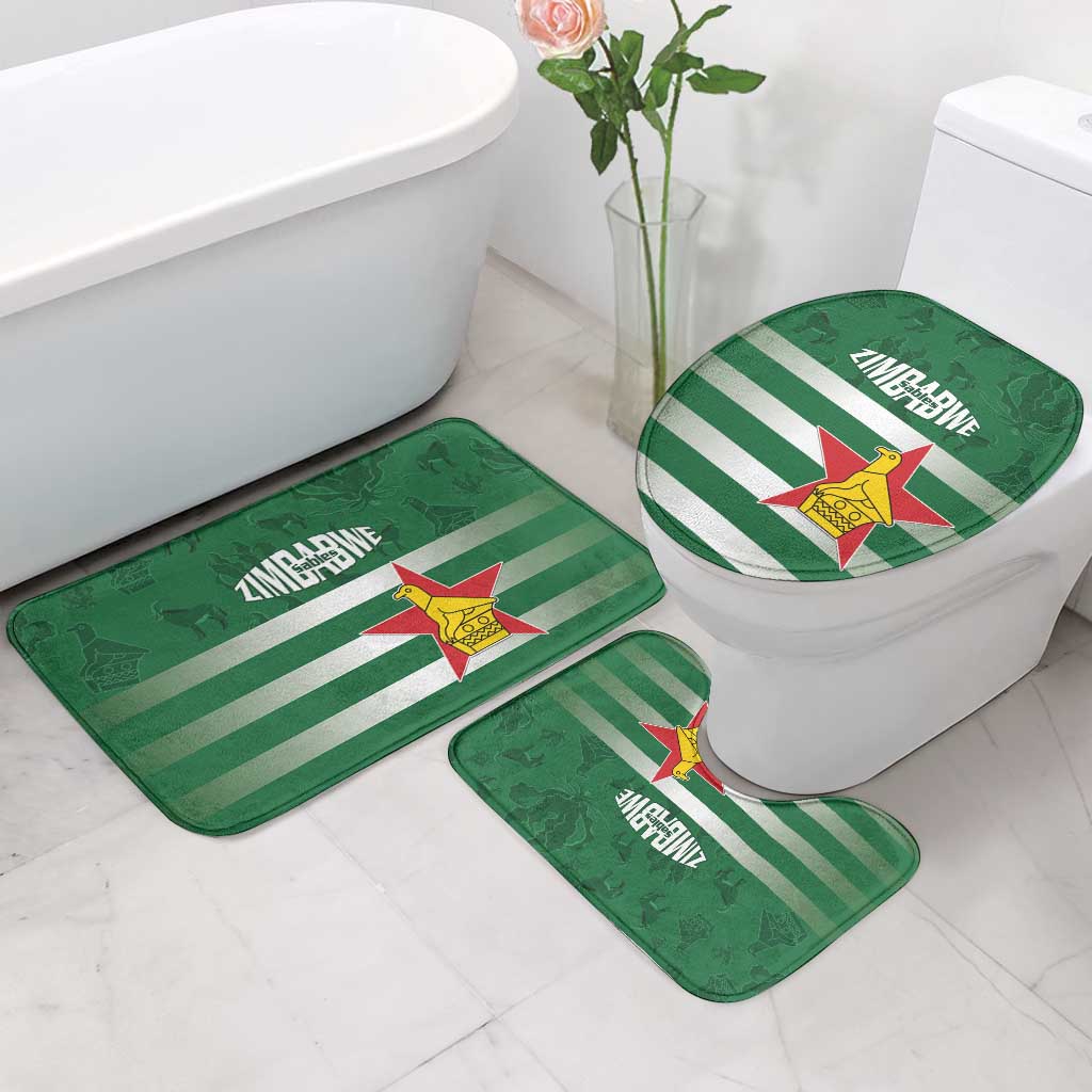 Rugby Zimbabwe Custom Bathroom Set Go Champions Sables - Wonder Print Shop