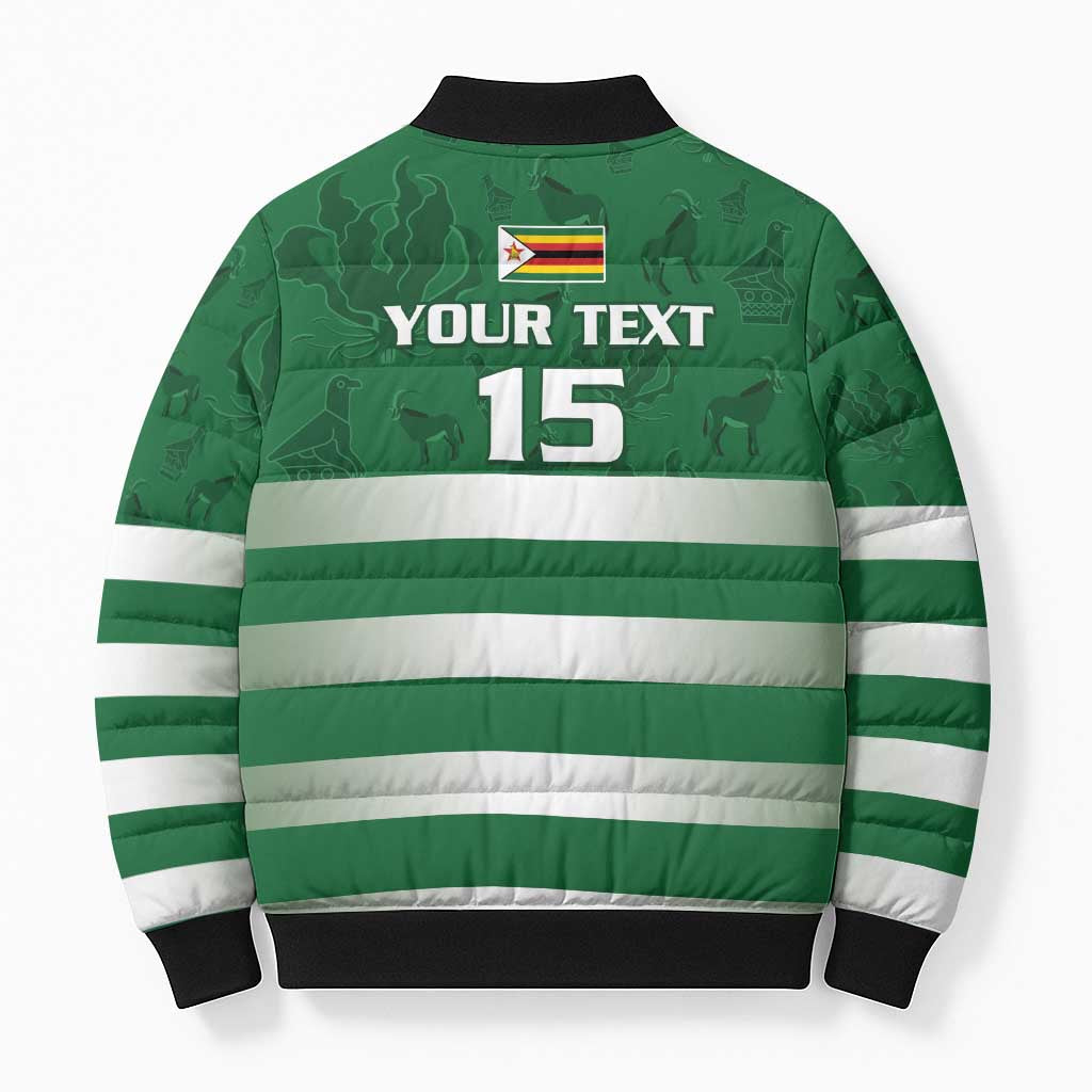Rugby Zimbabwe Custom Bomber Puffer Jacket Go Champions Sables - Wonder Print Shop