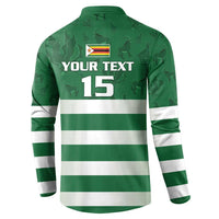 Rugby Zimbabwe Custom Button Sweatshirt Go Champions Sables - Wonder Print Shop