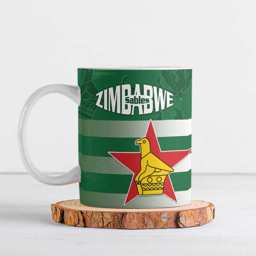 Rugby Zimbabwe Custom Ceramic Mug Go Champions Sables - Wonder Print Shop