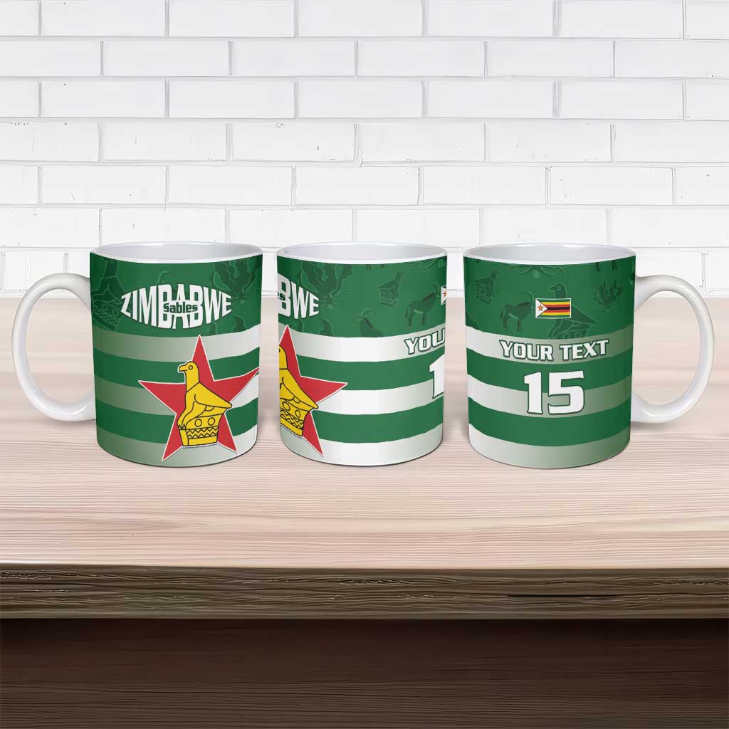 Rugby Zimbabwe Custom Ceramic Mug Go Champions Sables - Wonder Print Shop