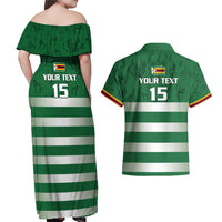 Rugby Zimbabwe Custom Couples Matching Off Shoulder Maxi Dress and Hawaiian Shirt Go Champions Sables - Wonder Print Shop