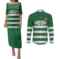 Rugby Zimbabwe Custom Couples Matching Puletasi and Long Sleeve Button Shirt Go Champions Sables - Wonder Print Shop