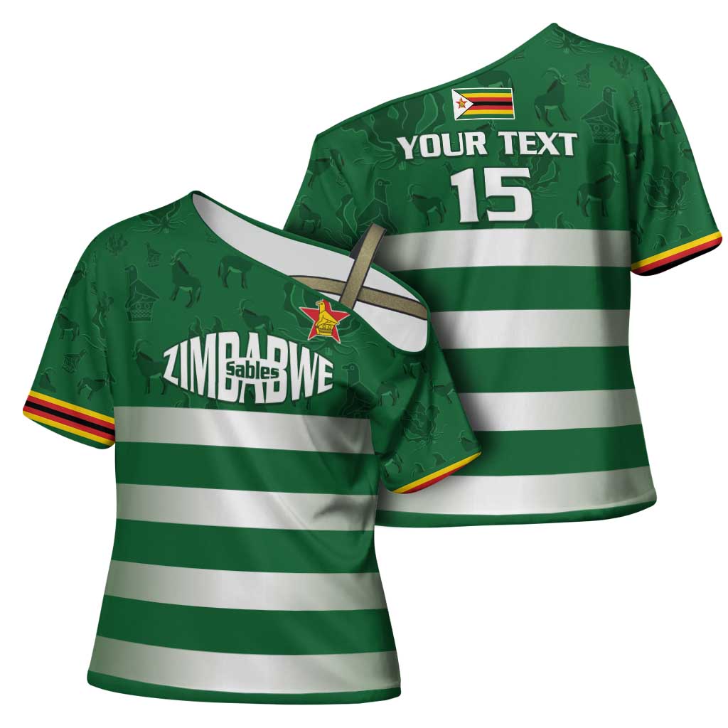Rugby Zimbabwe Custom Cross Shoulder Shirt Go Champions Sables - Wonder Print Shop
