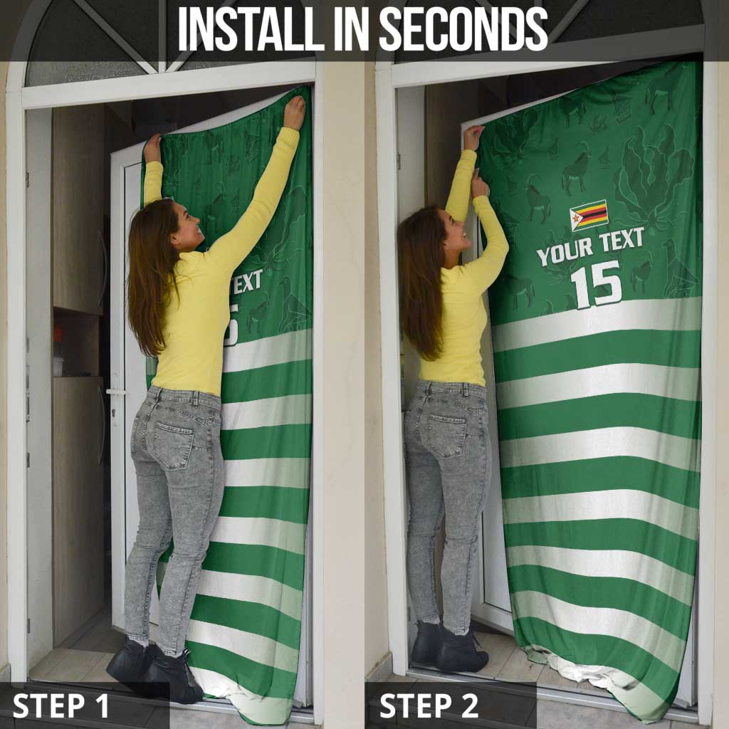 Rugby Zimbabwe Custom Door Cover Go Champions Sables - Wonder Print Shop
