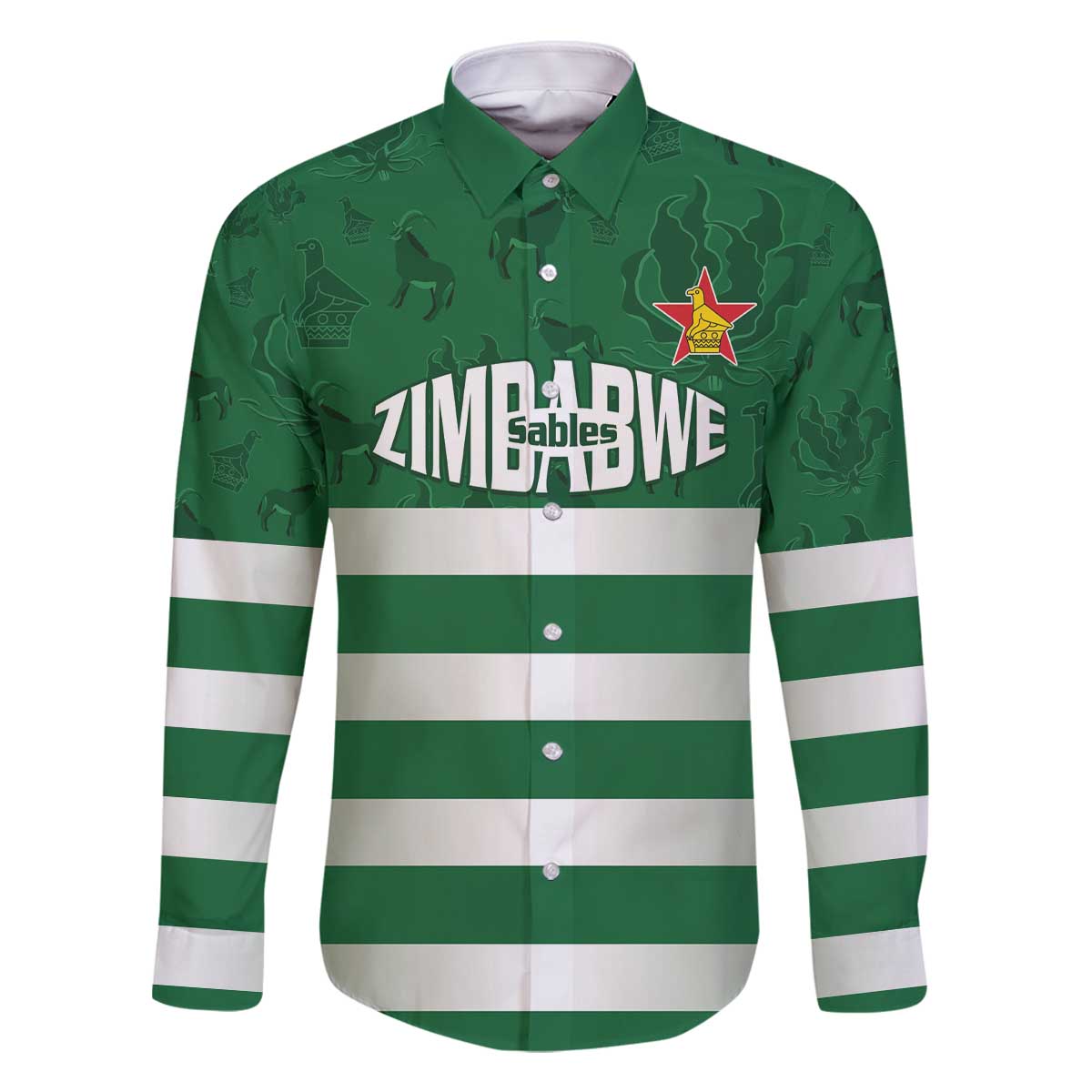 Rugby Zimbabwe Custom Family Matching Off The Shoulder Long Sleeve Dress and Hawaiian Shirt Go Champions Sables - Wonder Print Shop